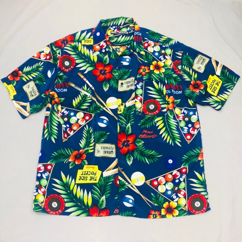 Box Office Mens Hawaiian Shirt Billiards XL